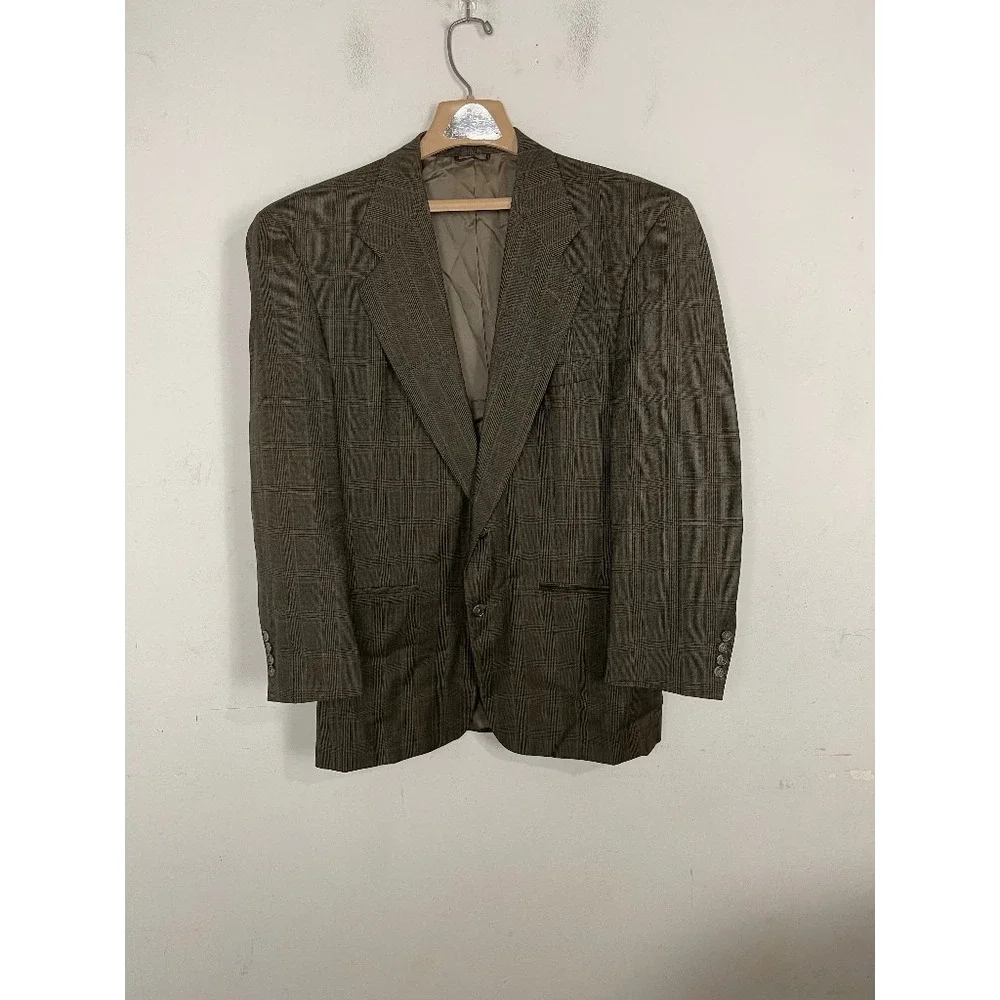 Hunter & Lords Mens Blazer 44 Loro Piana Super 100s Wool Fall Plaid Sport Coat